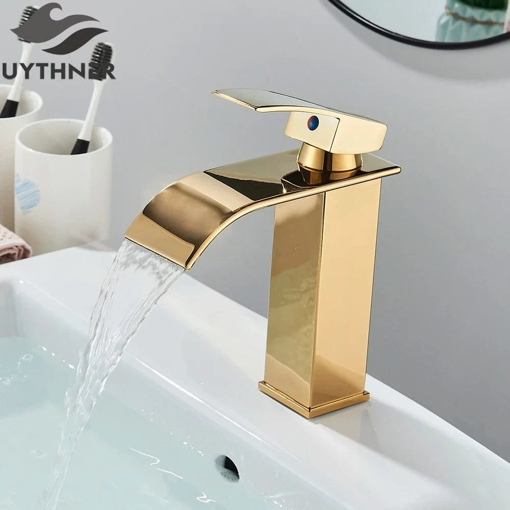 Mitigeo Golden short - Lavabo Robinet Lavabo Cascade
