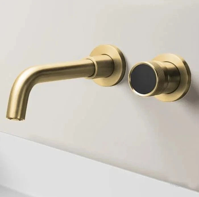 Mitigeo Or Brossé Robinet Lavabo Encastrable Thermostatique