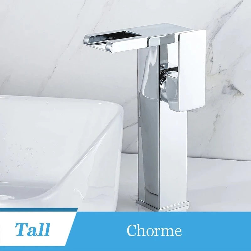 Mitigeo Chorme LED - Vasque Robinet Lavabo Haut Moderne