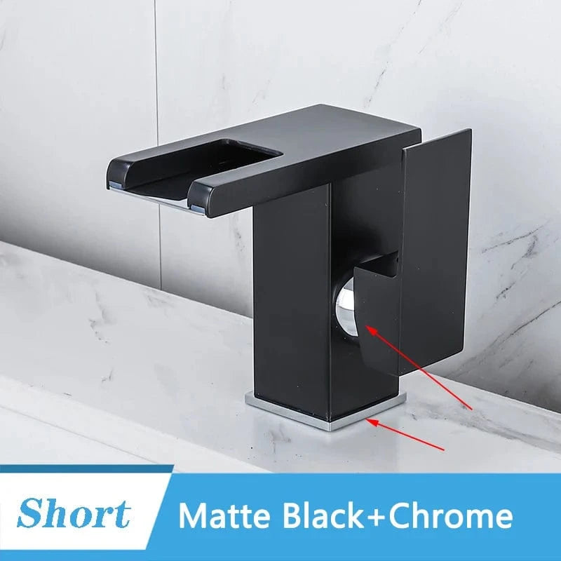 Mitigeo Noir Chrome - Lavabo Robinet Lavabo Haut Moderne