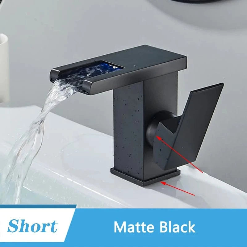 Mitigeo Noir - Lavabo Robinet Lavabo Haut Moderne