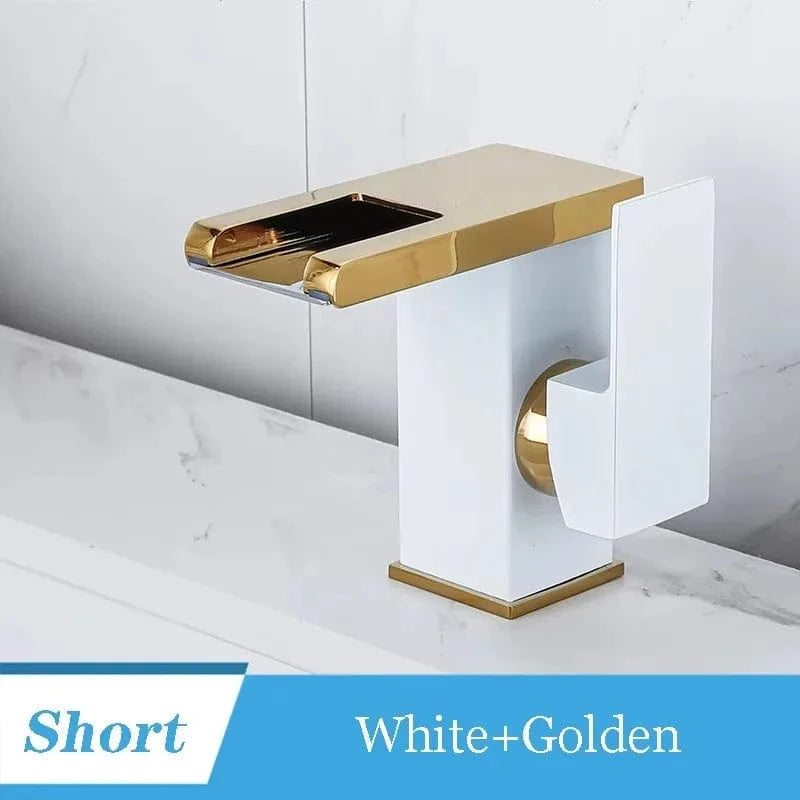 Mitigeo Or Blanc - Lavabo Robinet Lavabo Haut Moderne