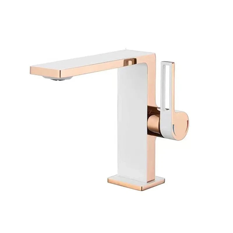 Mitigeo Or - Rose et Balnc Robinet Lavabo Mitigeur