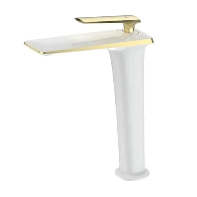 Mitigeo Blanc Or  - Vasque Robinet Lavabo Noir Mat