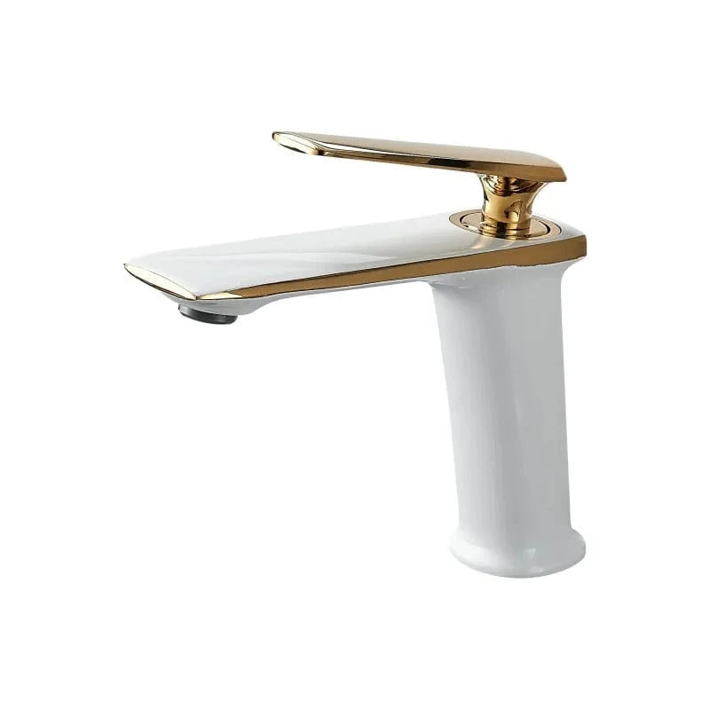 Mitigeo Blanc Or - Lavabo Robinet Lavabo Noir Mat