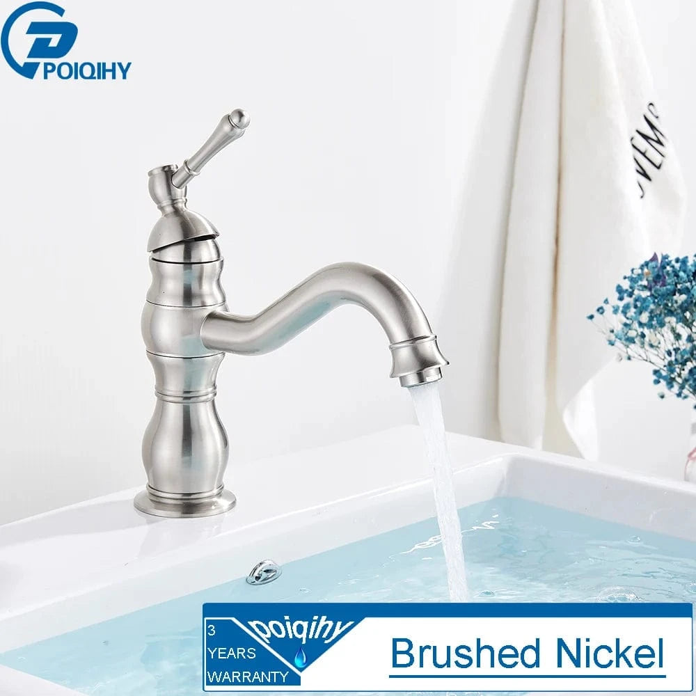 Mitigeo Or Brossé - Lavabo Robinet Lavabo Retro