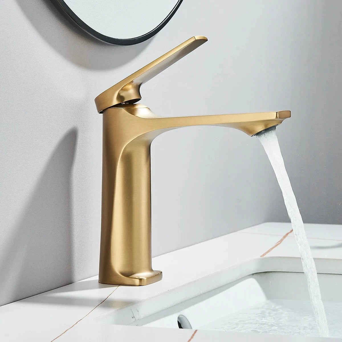 Mitigeo Or Brossé Robinet Salle de Bain Lavabo