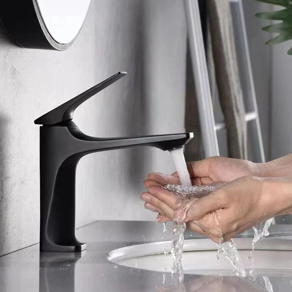 Mitigeo Noir Mat Robinet Salle de Bain Lavabo