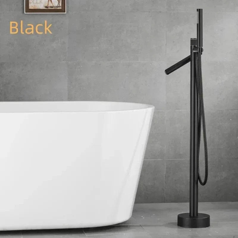 Mitigeo Noir Mat Robinet sur Pied Baignoire