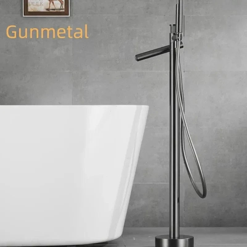 Mitigeo Gris Métallisé Robinet sur Pied Baignoire