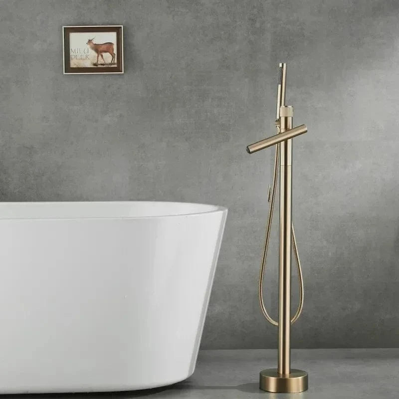 Mitigeo Or Brossé Robinet sur Pied Baignoire