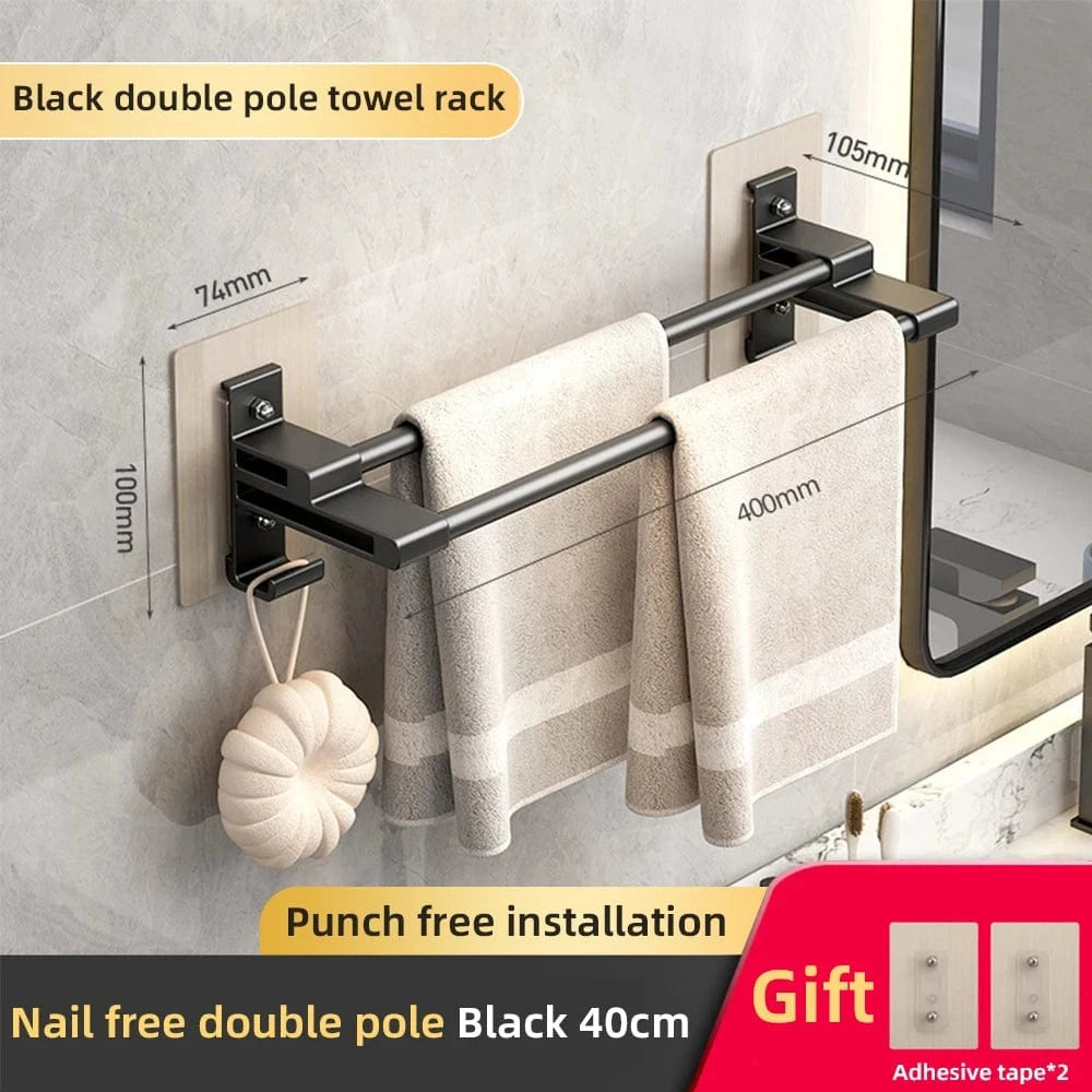 Mitigeo Noir 40 cm Salle de Bain Porte Serviette