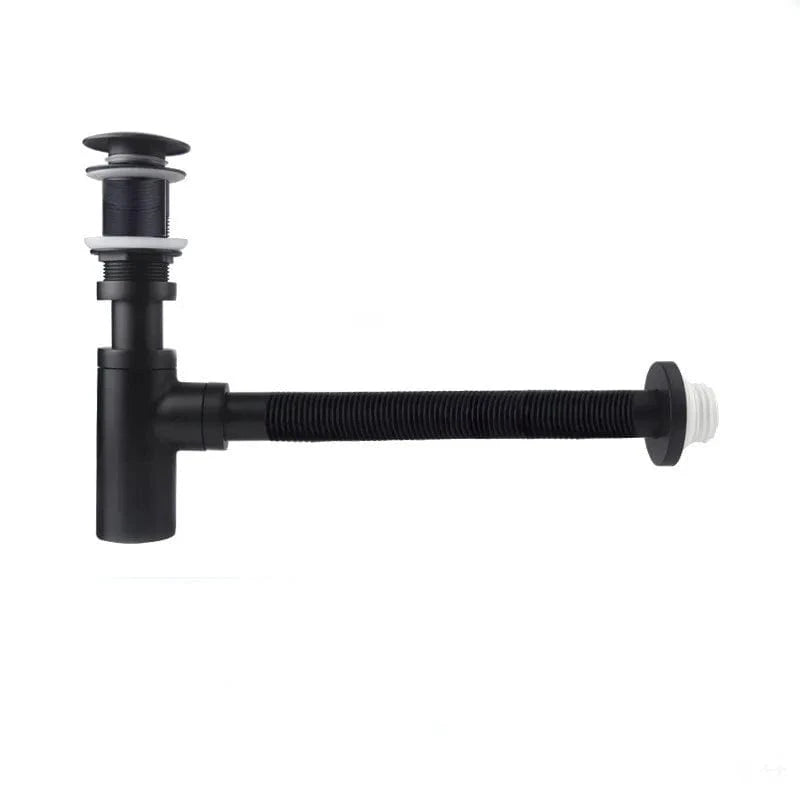 Mitigeo Noir sans trou Siphon avec Bonde Lavabo
