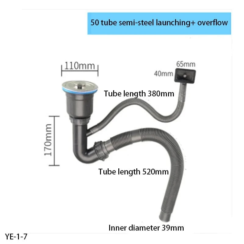 Mitigeo YE-1-7 Siphon Cuisine Evier